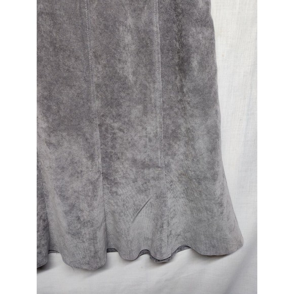 Larry Levine Skirt Size 10 Flared Corduroy Grey Zip Up Lined Velvet - Picture 6 of 14